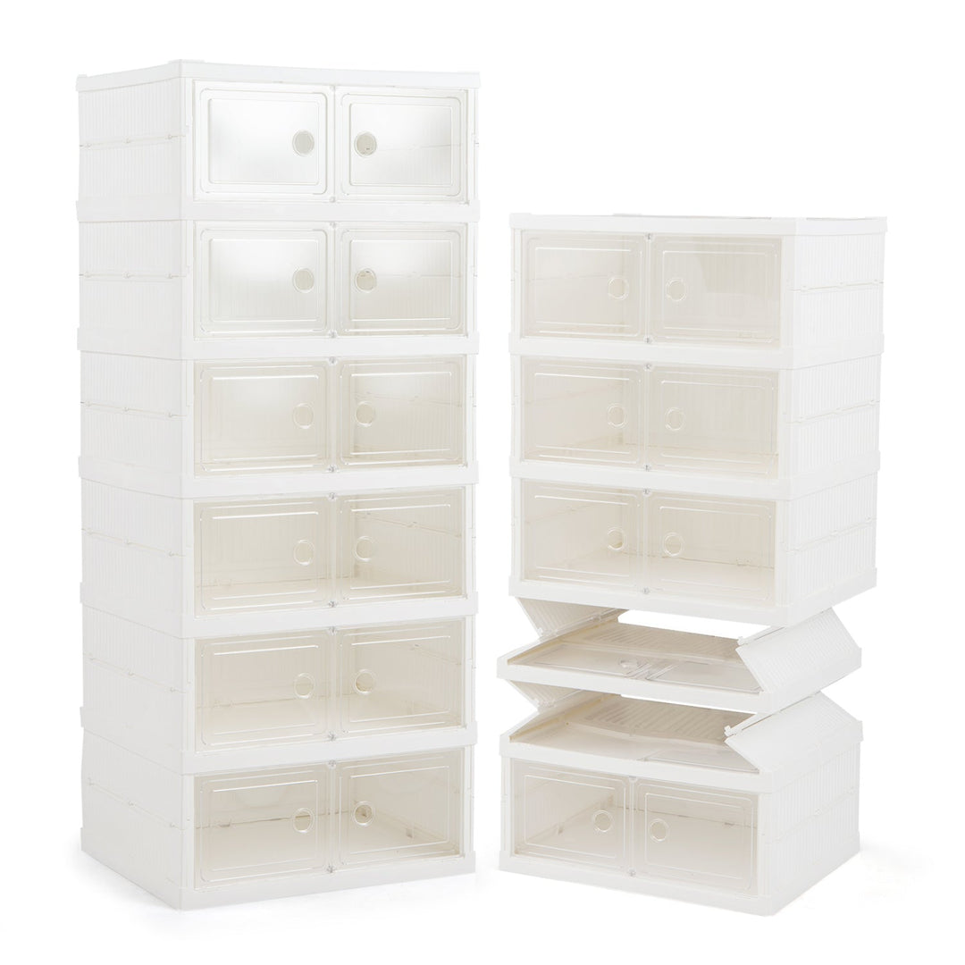 6-Tier Shoe Organizer with Clear Doors for 12 Pairs