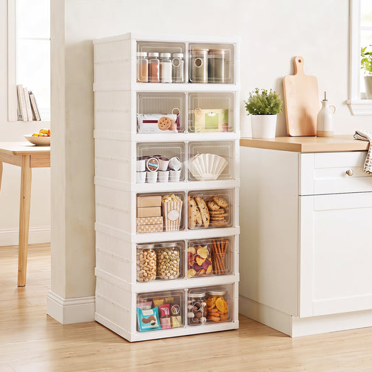 6-Tier Shoe Organizer with Clear Doors for 12 Pairs
