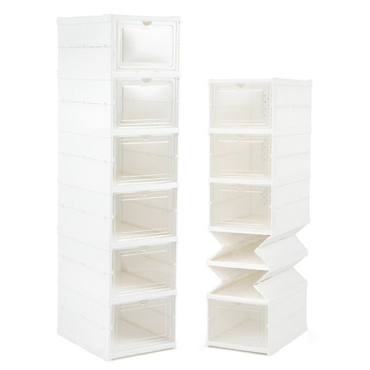 6-Tier Shoe Organizer with Clear Doors - Set of 2