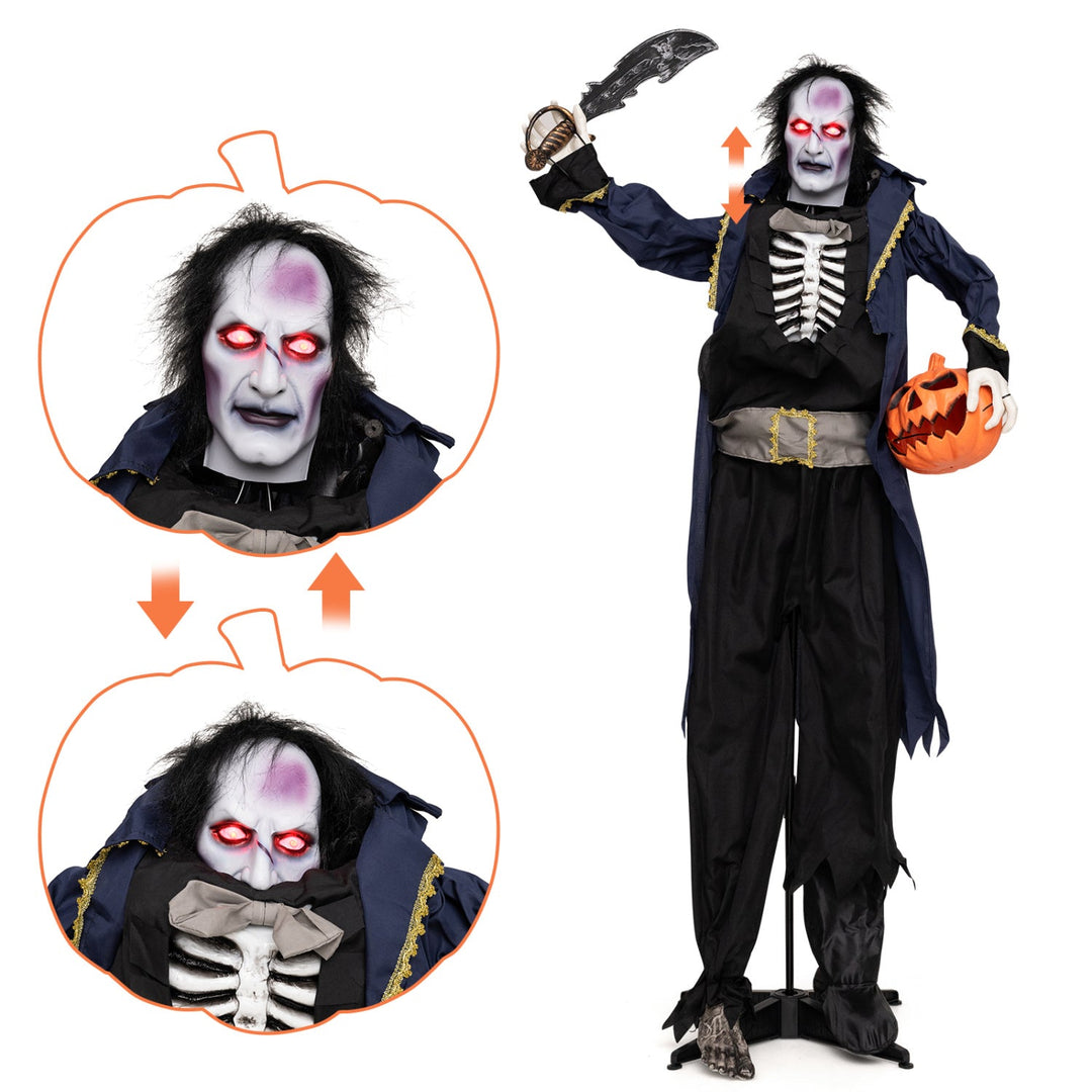 Animated Halloween Vampire Pirate Decoration 6 ft Pop-Up Head