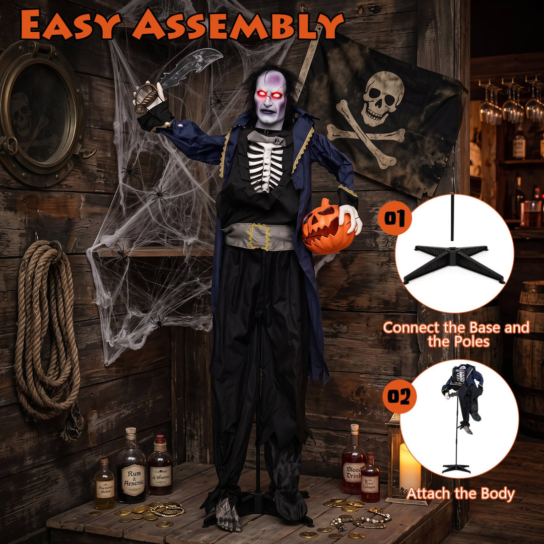 Animated Halloween Vampire Pirate Decoration 6 ft Pop-Up Head