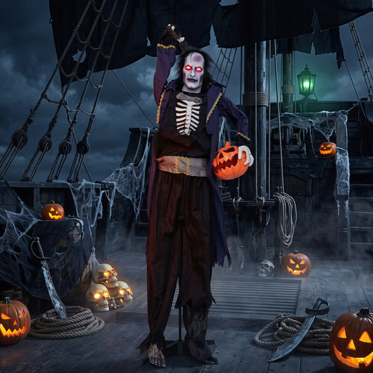 Animated Halloween Vampire Pirate Decoration 6 ft Pop-Up Head