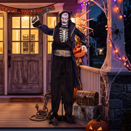 Animated Halloween Vampire Pirate Decoration 6 ft Pop-Up Head