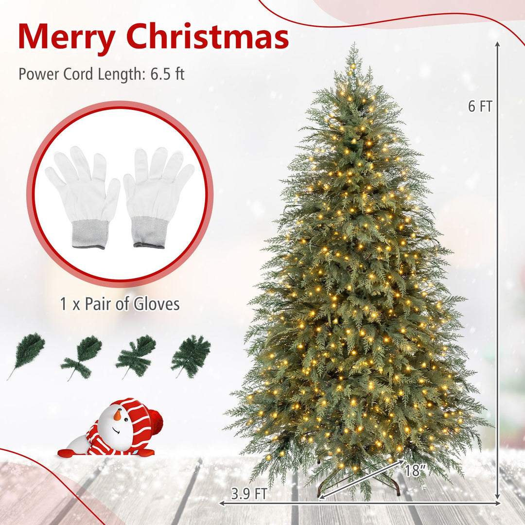 5 FT Artificial Christmas Tree with 406 Full Branch Tips and 245 Warm White LED Lights