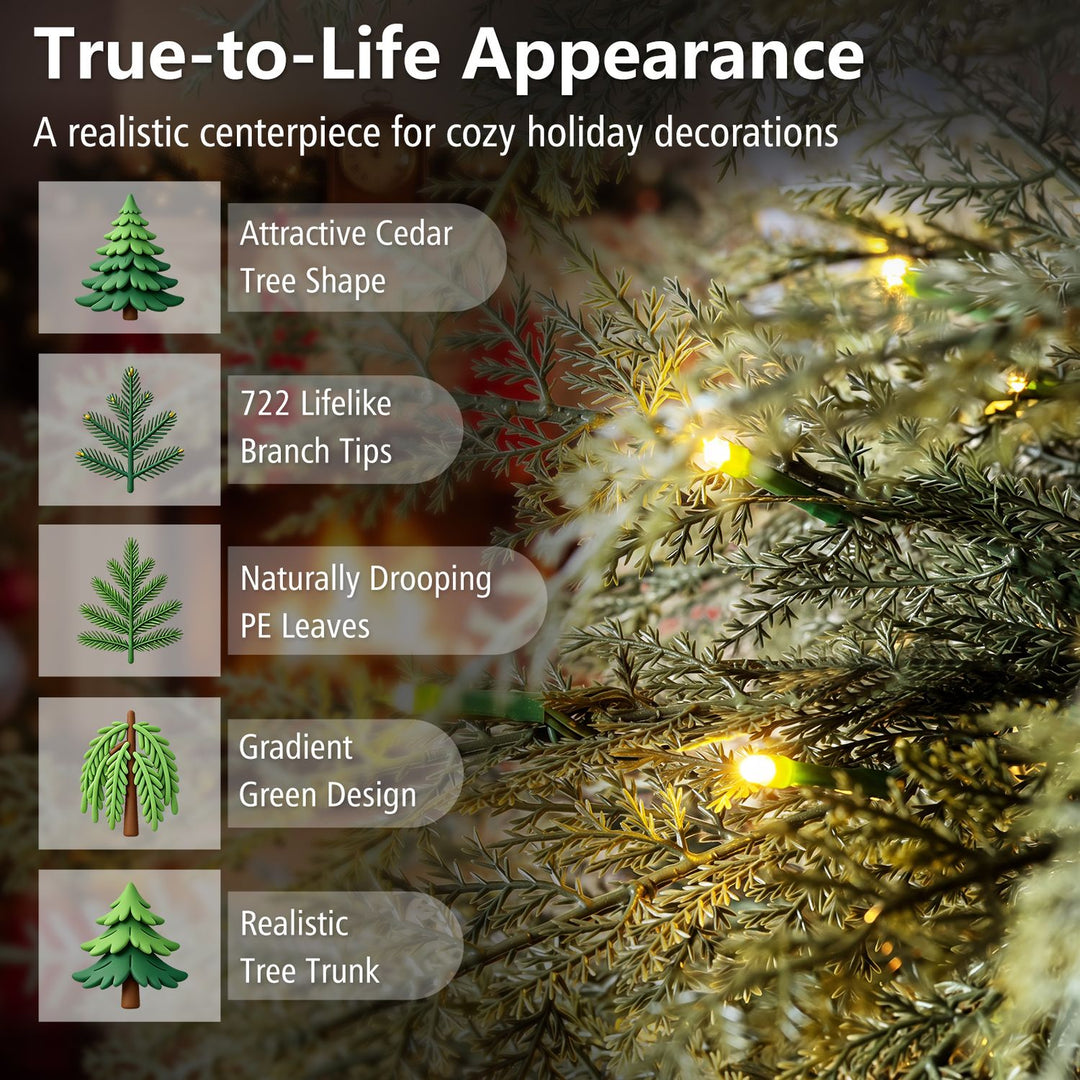 5 FT Artificial Christmas Tree with 406 Full Branch Tips and 245 Warm White LED Lights