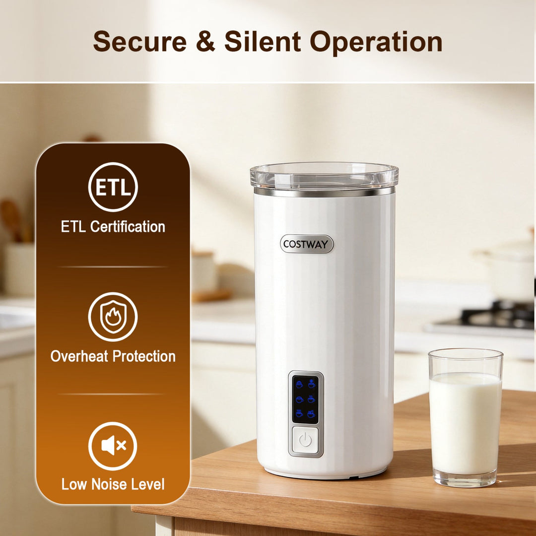 Electric Milk Frother and Steamer 6-in-1 Stainless Steel
