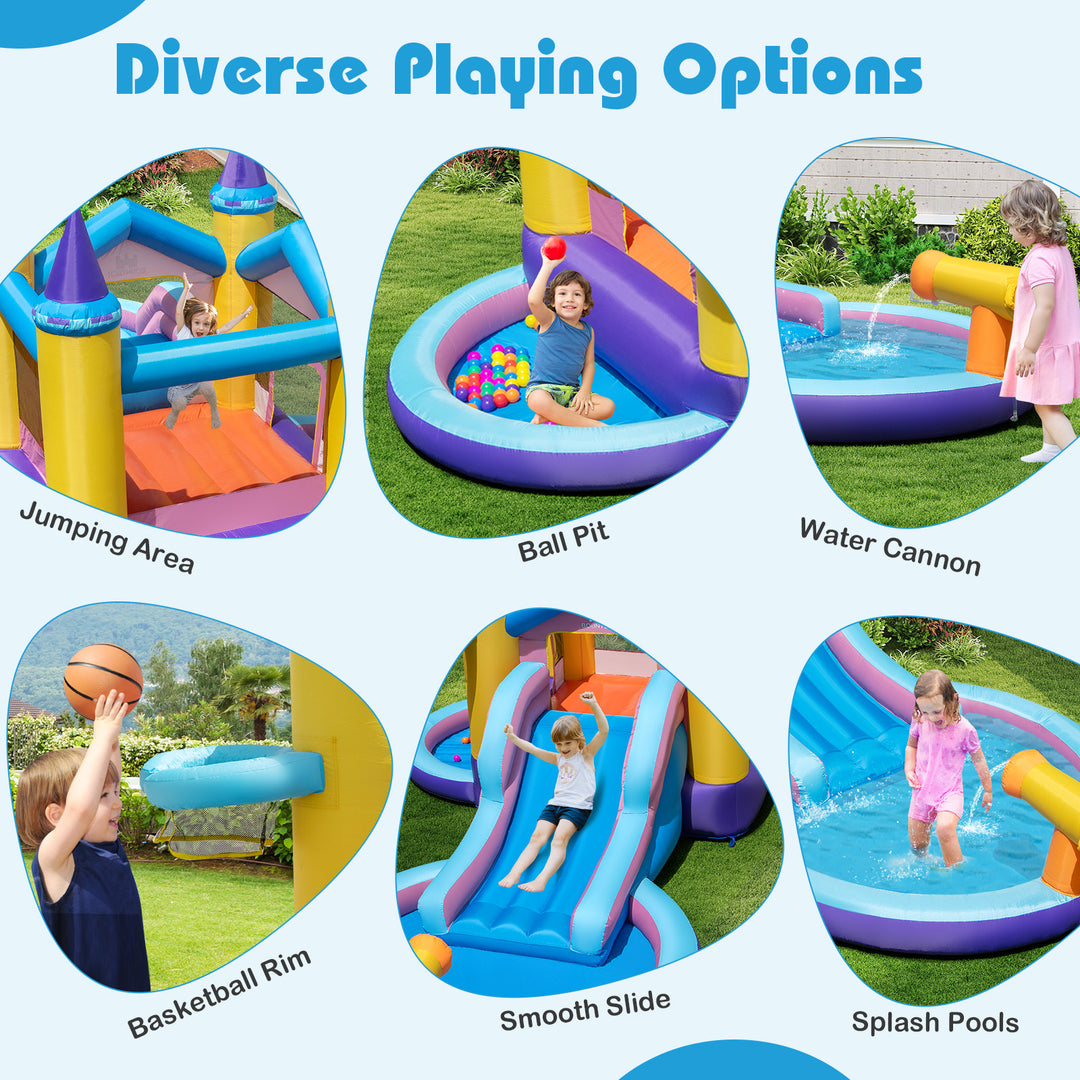 6-in-1 Inflatable Kids Water Park for Yard