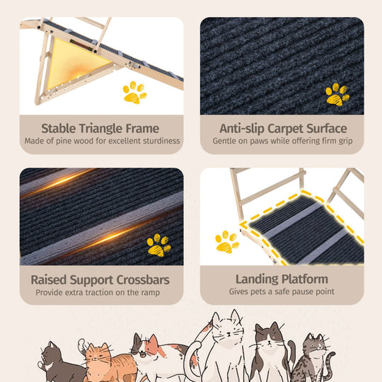 Adjustable Folding Dog Ramp for High Beds and Vehicles