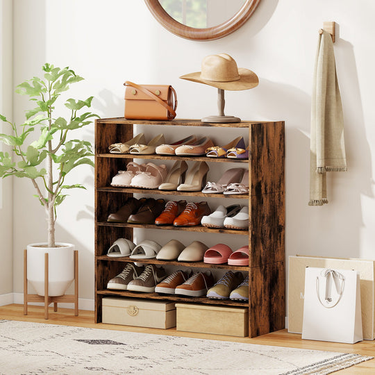 6-tier Shoe Rack with Anti-tipping Device for Entryway