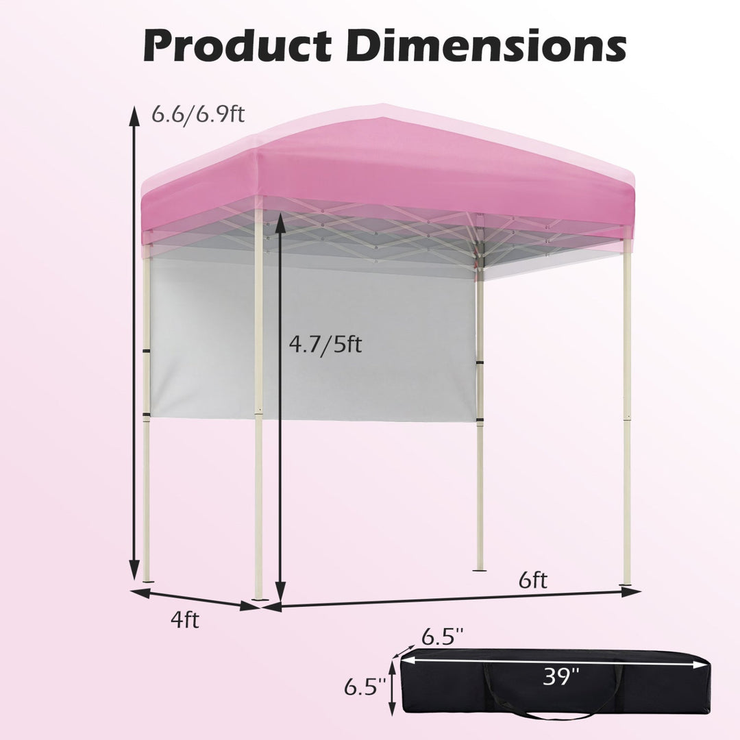 Pop-Up Canopy Tent 6x4 ft with Half Sidewall