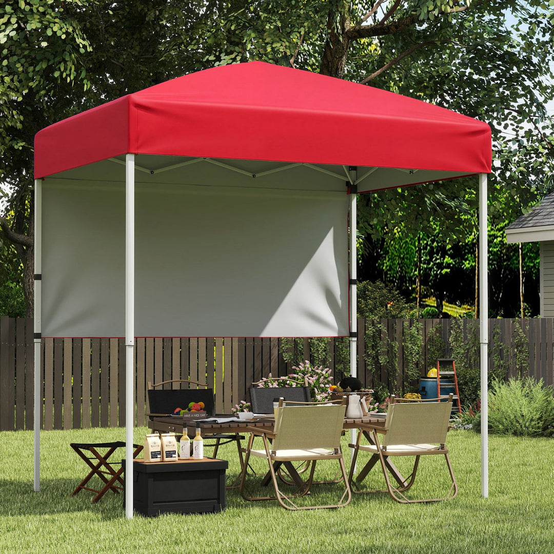 Pop-Up Canopy Tent 6x4 ft with Half Sidewall