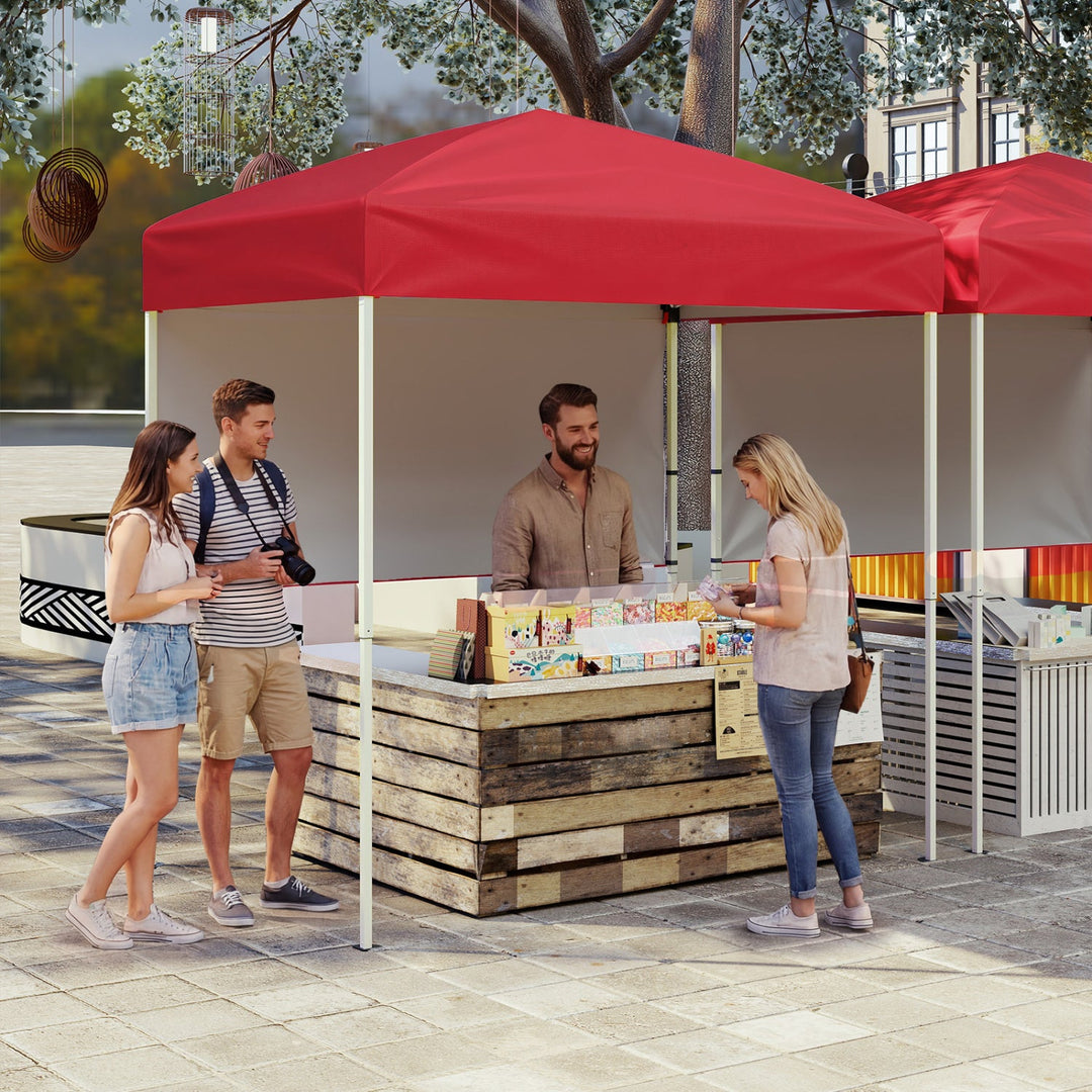 Pop-Up Canopy Tent 6x4 ft with Half Sidewall