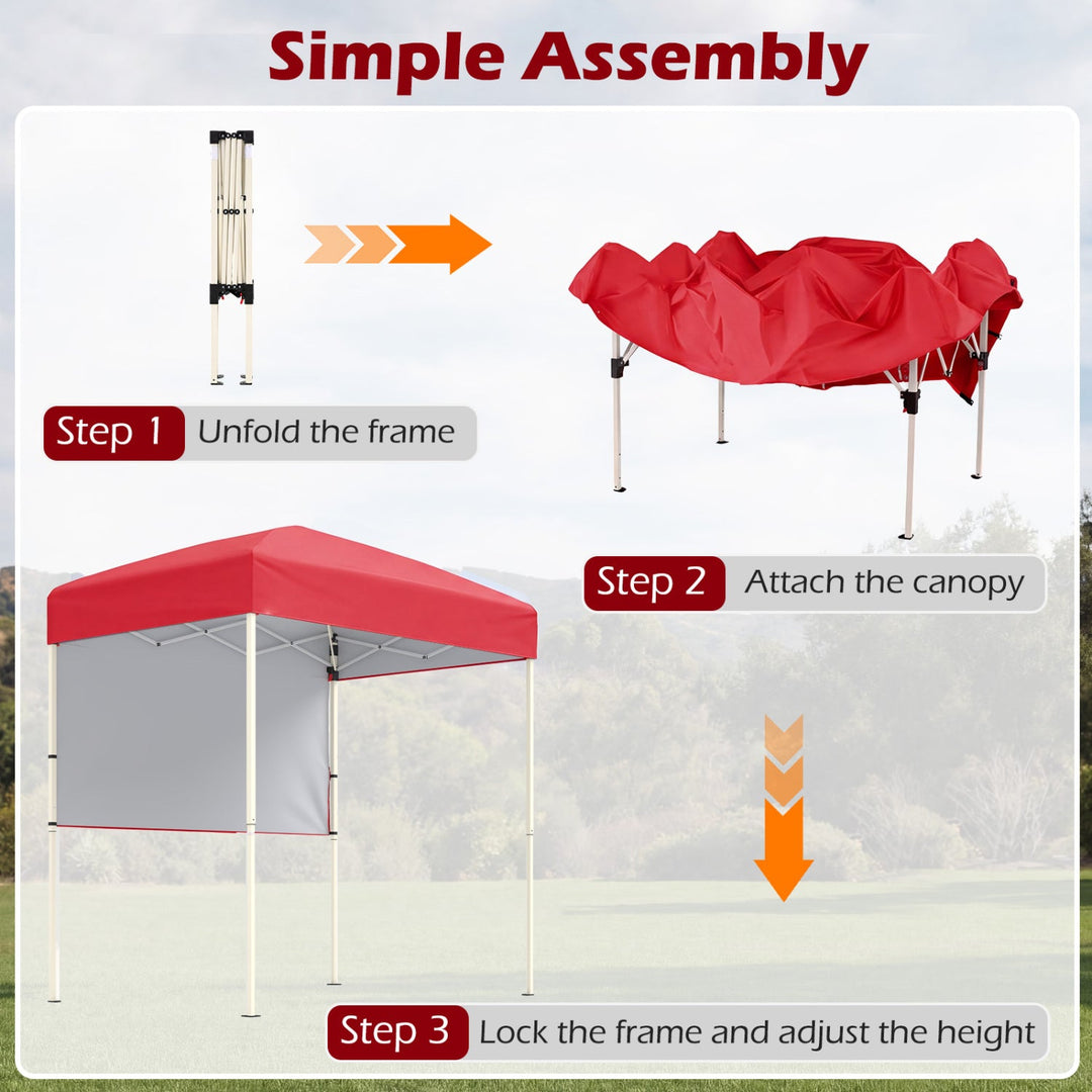 Pop-Up Canopy Tent 6x4 ft with Half Sidewall