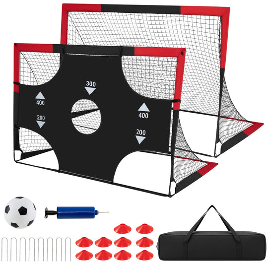 Portable Pop Up Soccer Goals Set 6x4 FT with Target & Cones