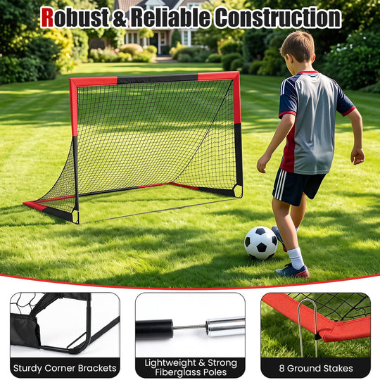 Portable Pop Up Soccer Goals Set 6x4 FT with Target & Cones