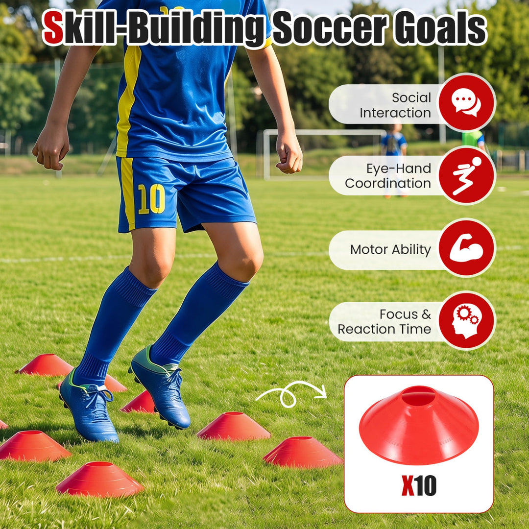 Portable Pop Up Soccer Goals Set 6x4 FT with Target & Cones