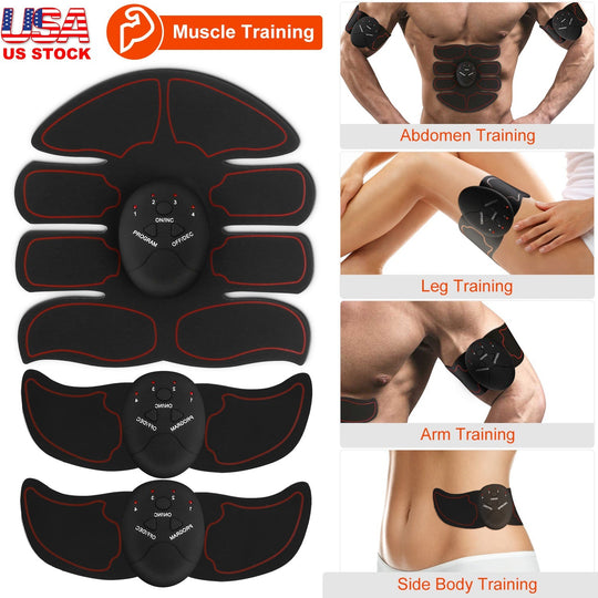 ABS Stimulator Muscle Toner EMS Abdominal Toning Belts Body Fitness Trainer w/ 6Modes