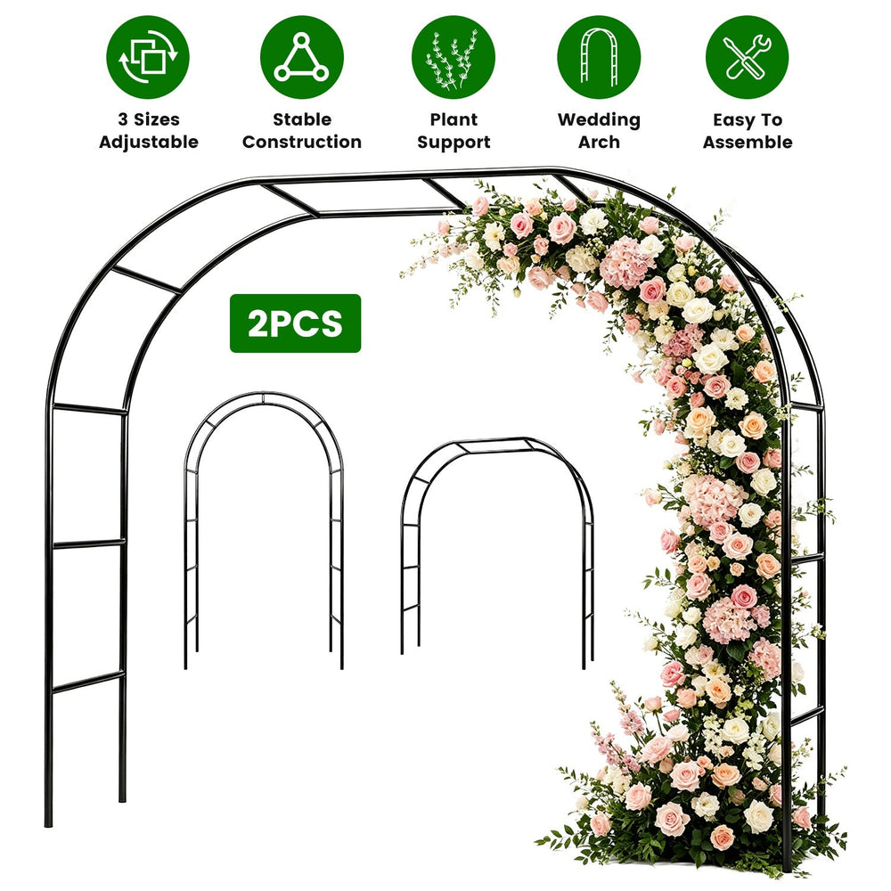 Adjustable Metal Garden Arch for Climbing Plants - 7.87ft Tall