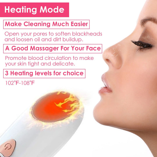 Blackhead Vacuum Remover Acne Remover Electric Blackhead Comedone Extractor Tool with Built-in 30X HD Camera Heating Visual Pore Cleaner Pimple Popper