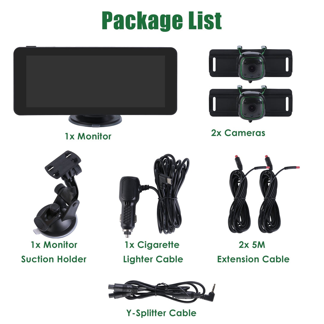 1080P Dual Baby Car Monitor – 120° Wide View, Night Vision, HD Split Screen