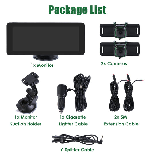 1080P Dual Baby Car Monitor – 120° Wide View, Night Vision, HD Split Screen