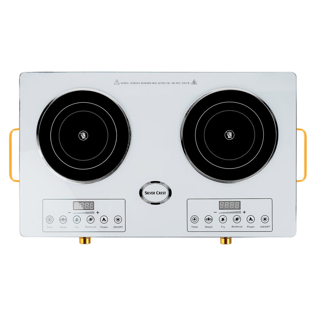7000W Double Ceramic Electric Cooktop with 11 Power Levels & Timer