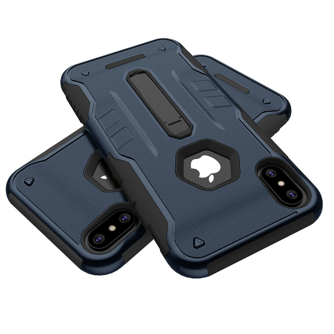 Rugged Phone Case for iPhone X Drop-protection Phone Case with Kickstand Heavy Duty Dual Layers Phone Protective Cover