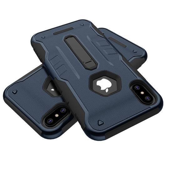 Rugged Phone Case for iPhone X Drop-protection Phone Case with Kickstand Heavy Duty Dual Layers Phone Protective Cover