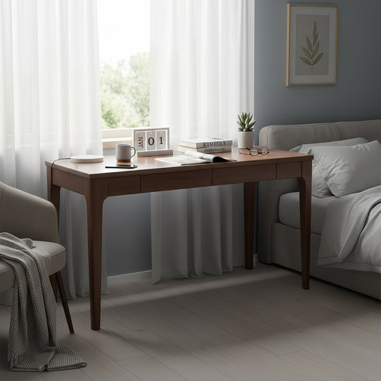 Solid Wood Desk with Drawers for Home Office