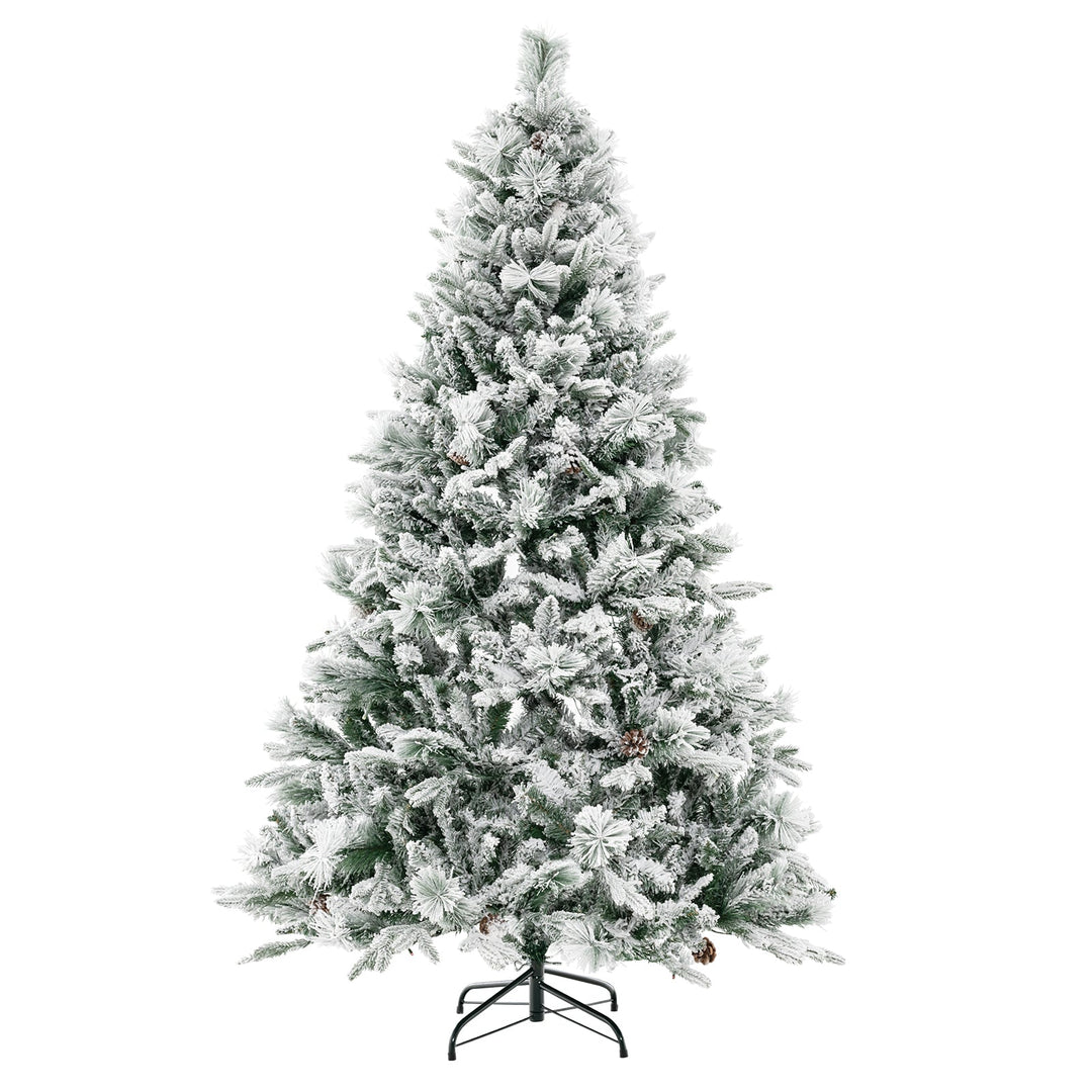 4.5/6/7 Feet Artificial Xmas Tree with Pine Needles and LED Lights