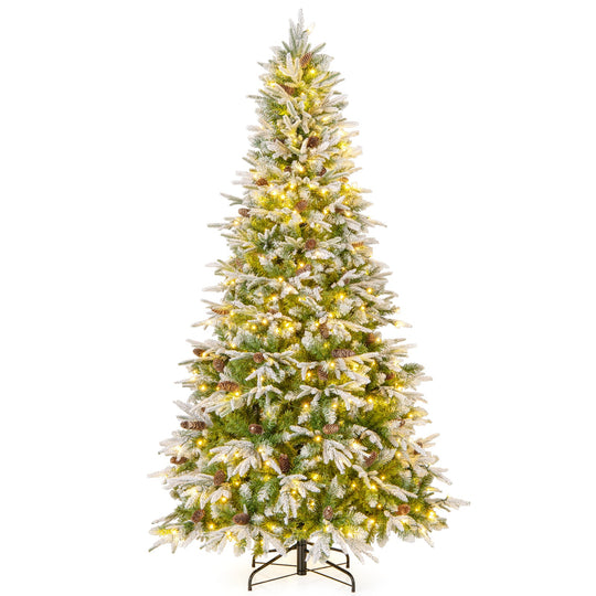 6/7.5/9 FT Pre-Lit Artificial Christmas Tree with 765/1135/1871 Tips and 280/470/690 Warm-White LED Lights