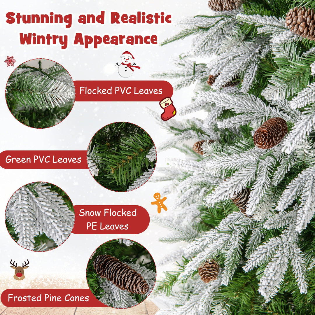 6/7.5/9 FT Pre-Lit Artificial Christmas Tree with 765/1135/1871 Tips and 280/470/690 Warm-White LED Lights