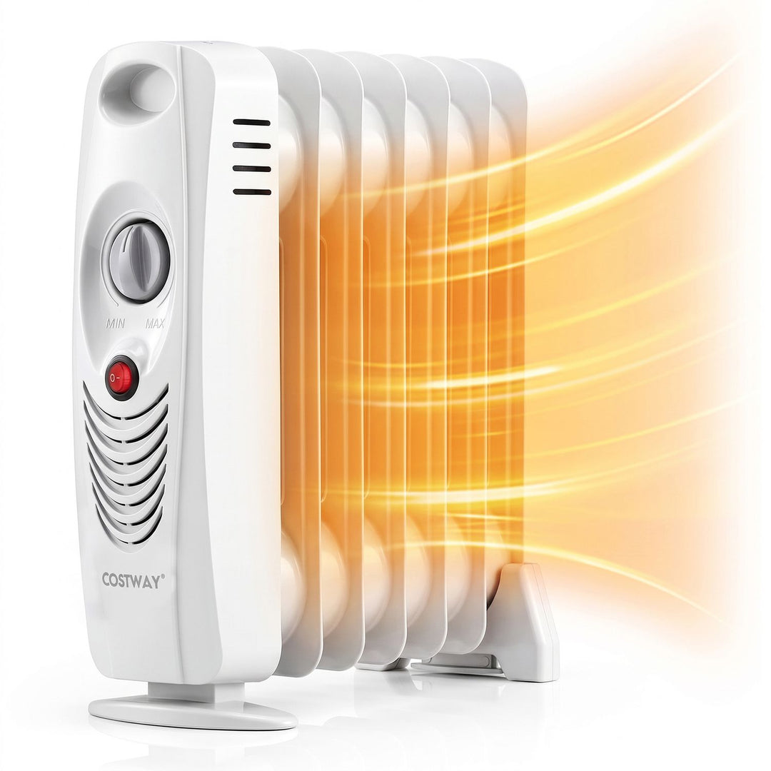 700 W Portable Mini Electric Oil-Filled Radiator Heater-White