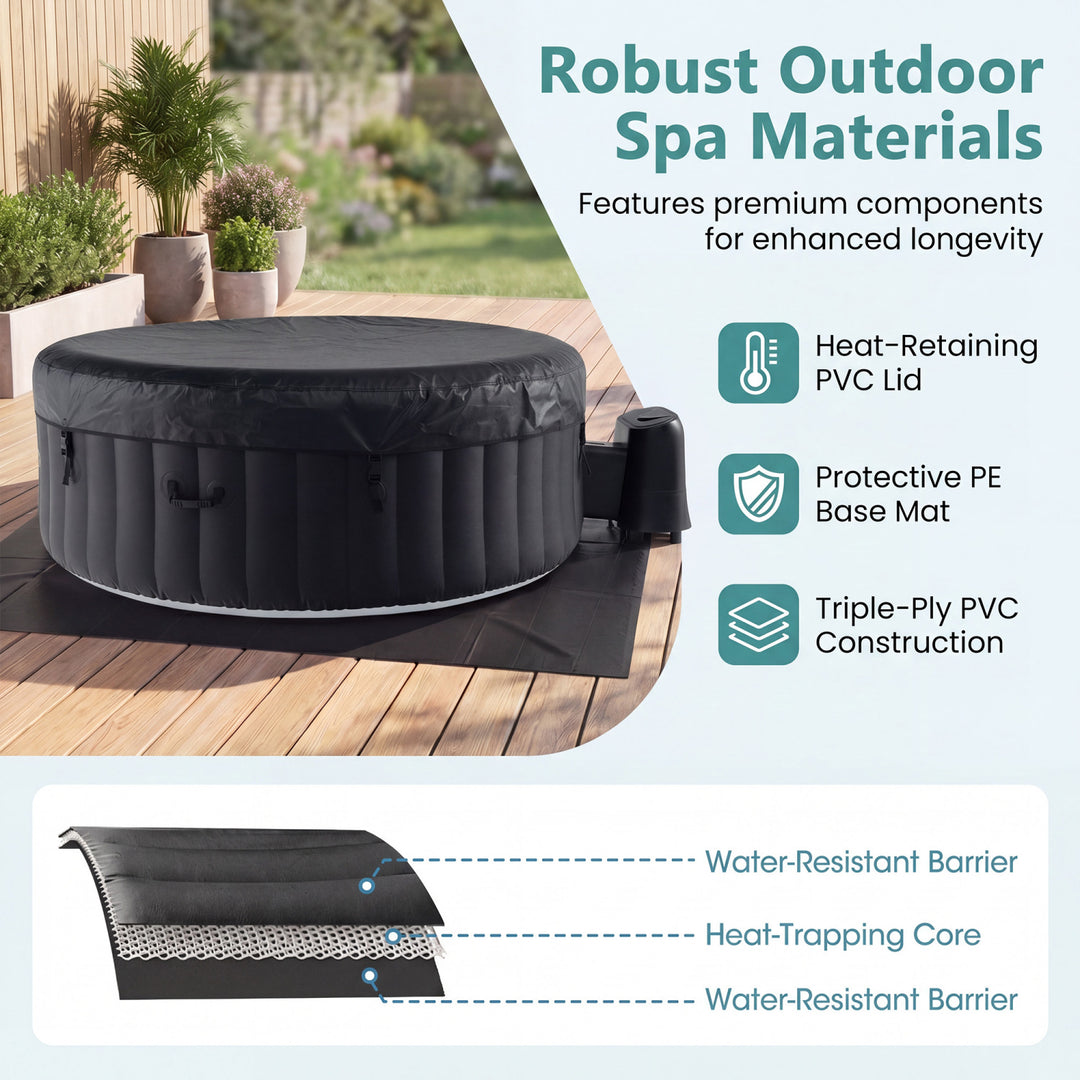 70/80 Inches Round SPA Pool Hottub with 110/130 Air Jets Electric Heater Pump-S