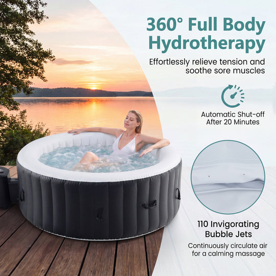 70/80 Inches Round SPA Pool Hottub with 110/130 Air Jets Electric Heater Pump-S
