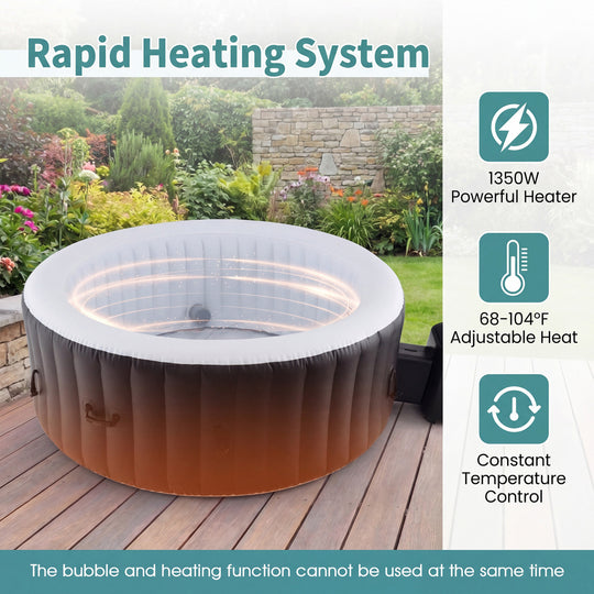 70/80 Inches Round SPA Pool Hottub with 110/130 Air Jets Electric Heater Pump-S