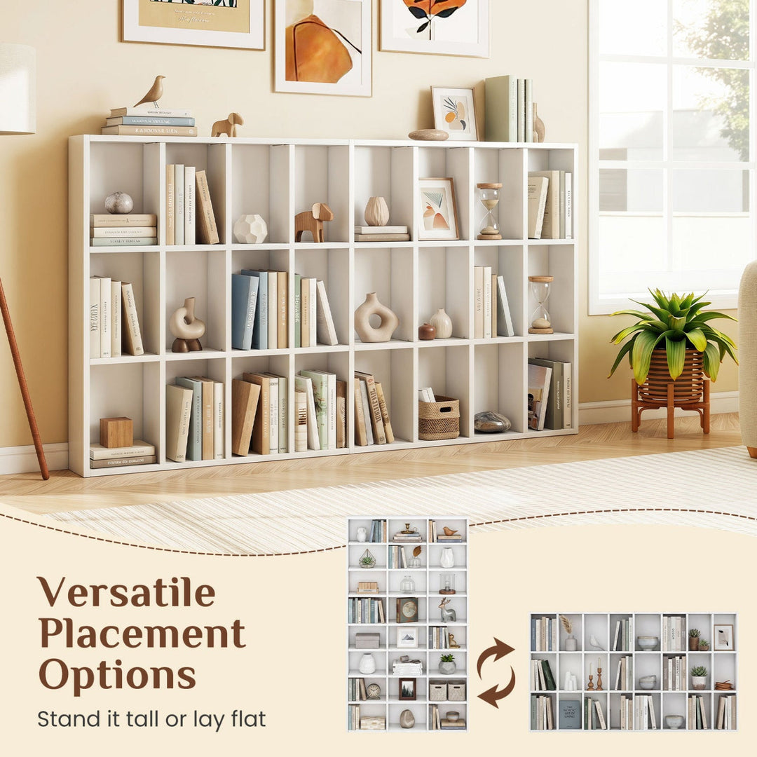 70-Inch Tall Bookshelf with 24 Cube Storage Compartments