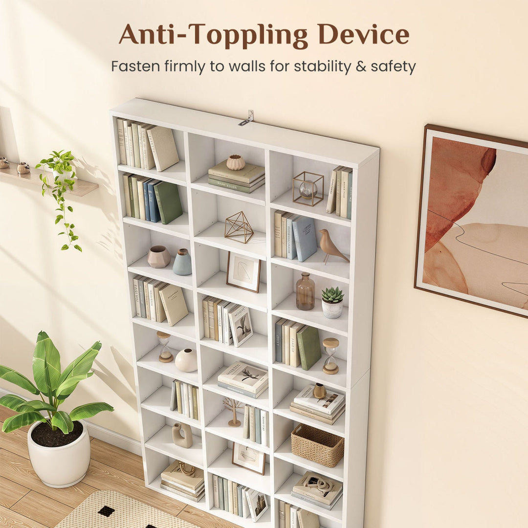 70-Inch Tall Bookshelf with 24 Cube Storage Compartments