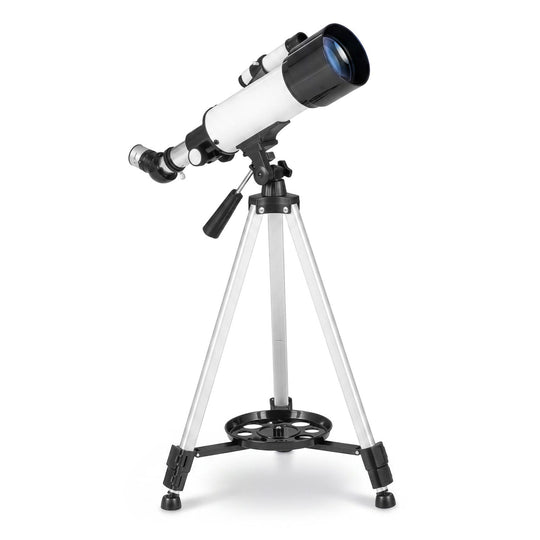 70 MM Aperture Refractor Telescope with Adjustable Tripod-Silver