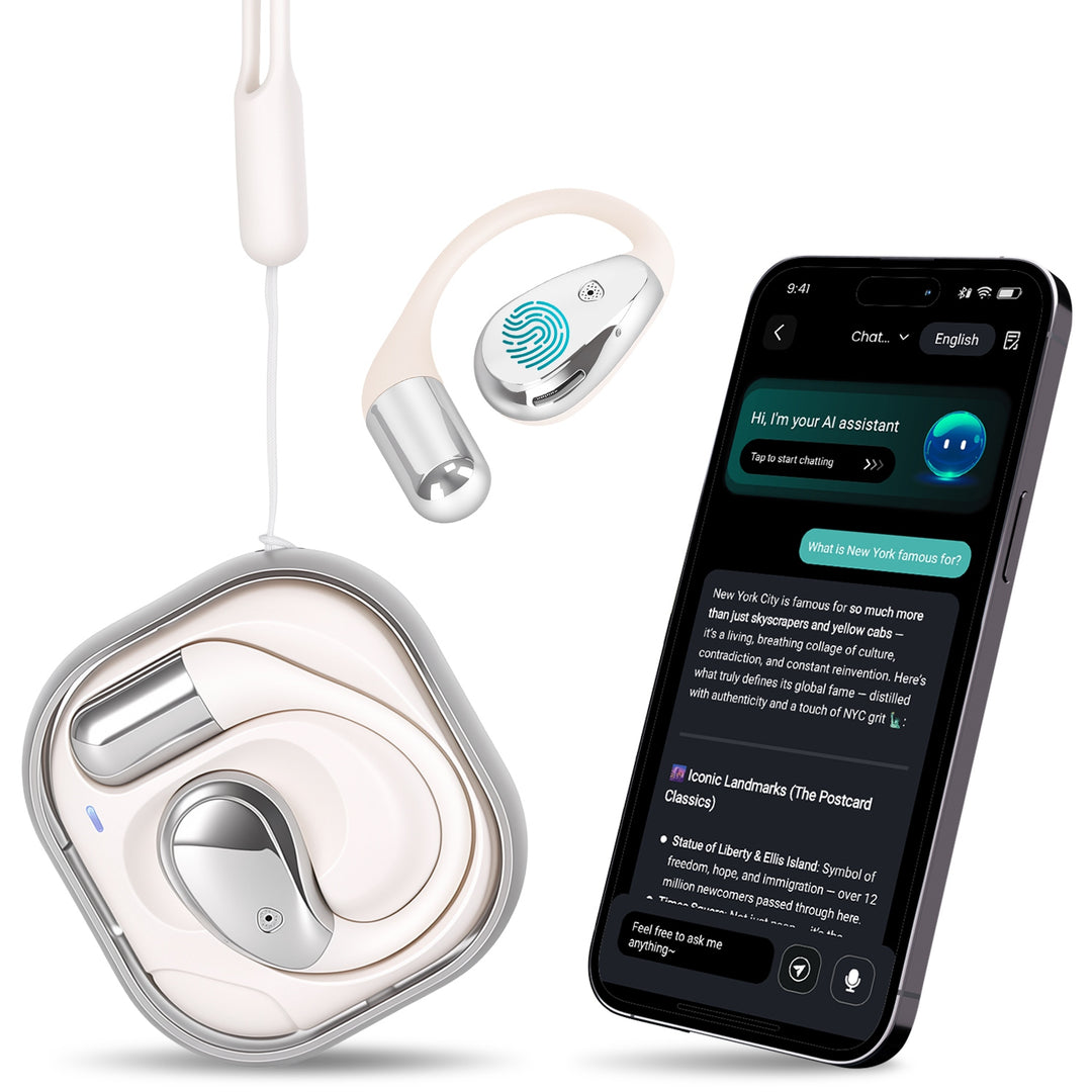 AI Translation Earbuds with 165 Languages & Open-Ear Design