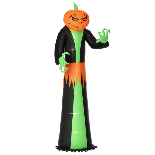 9 FT Inflatable Pumpkin Ghost with LED Lights