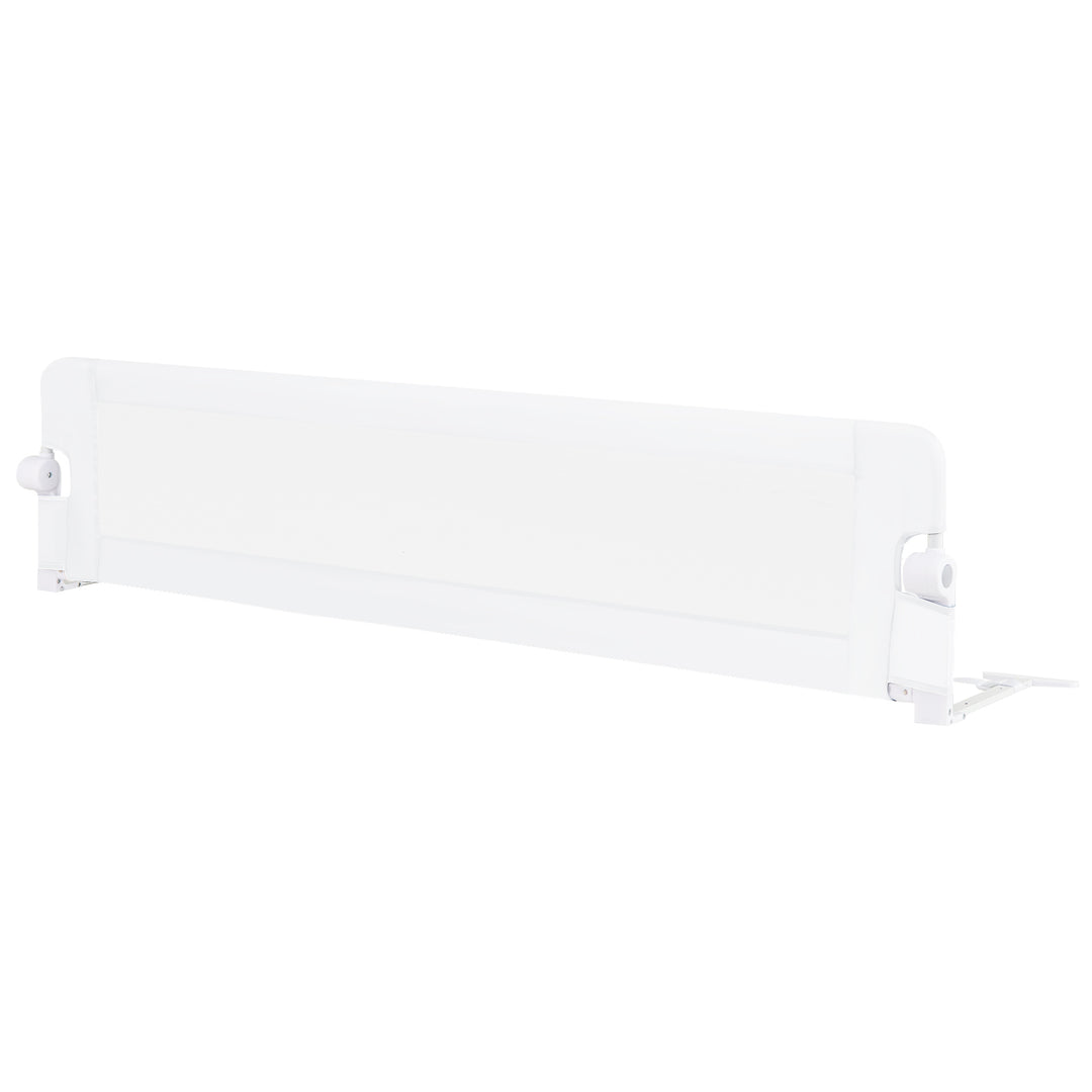 71-Inch Foldable Bed Rail Swing Down Baby Bed Guard Rail with Adjustable Safety Strap-White