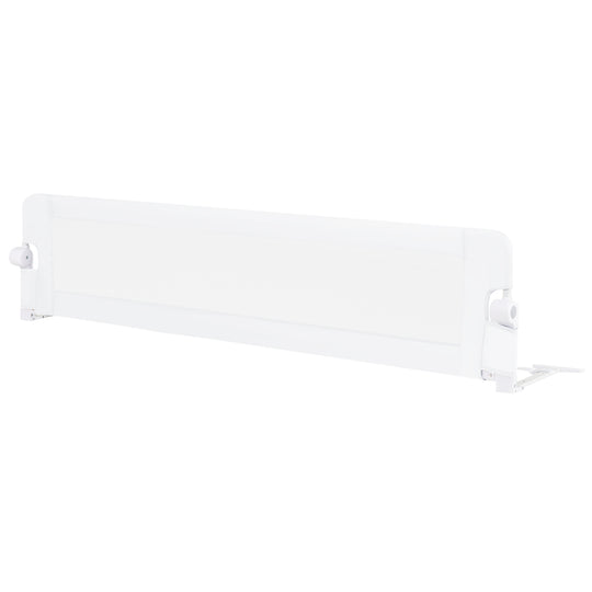 71-Inch Foldable Bed Rail Swing Down Baby Bed Guard Rail with Adjustable Safety Strap-White