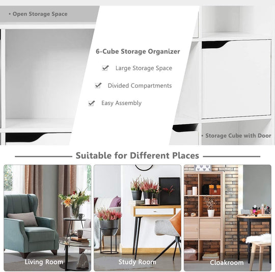 9-Cube Wooden Freestanding Bookcase for Home and Office