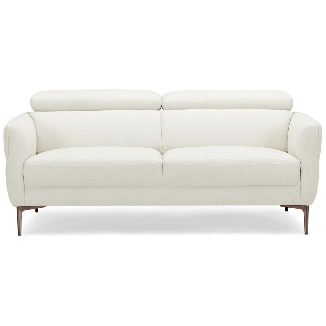 72.5 Inch Modern Fabric Loveseat Sofa Couch with Adjustable Headrest