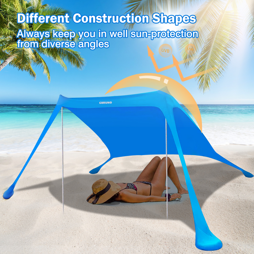 GBruno 9.8x9.8FT Foldable Beach Canopy Tent