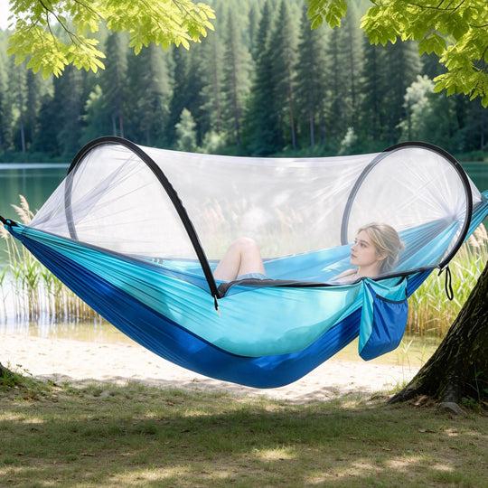 Camping Hammock with Mosquito Net - 440lbs Capacity Portable