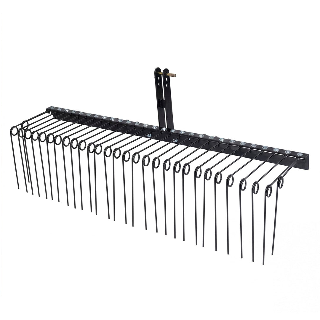 72" Pine Straw Rake with 30 Metal Coil Tines for Grass