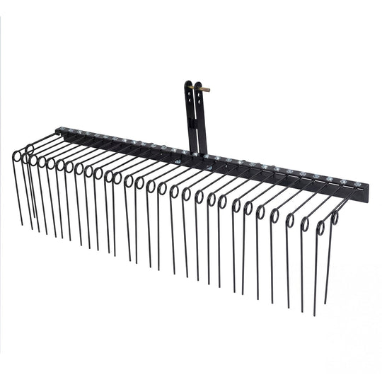 72" Pine Straw Rake with 30 Metal Coil Tines for Grass