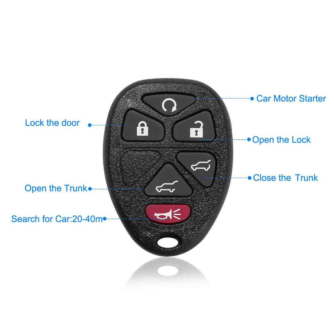 CA_ChevyKeylessRemote(2Pcs)_GPCT15052 Keyless Entry Car Key Remote Key Fob Case Button Pad Replacement for TAHOE Chevy 2007-2014 OUC60270 OUC60221